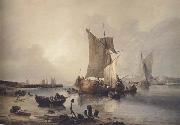 Samuel Owen Loading boats in an estuary (mk47) oil